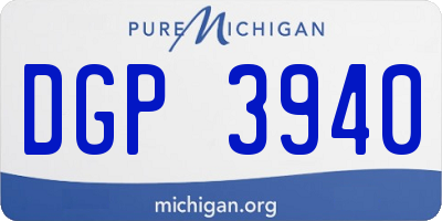 MI license plate DGP3940