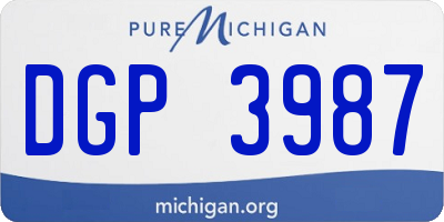 MI license plate DGP3987
