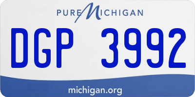 MI license plate DGP3992