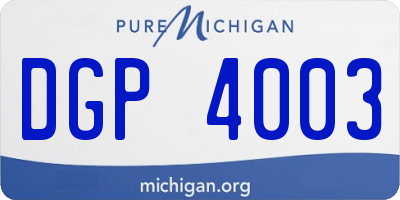 MI license plate DGP4003
