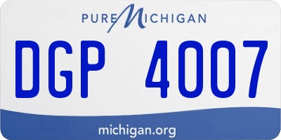 MI license plate DGP4007