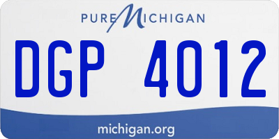 MI license plate DGP4012