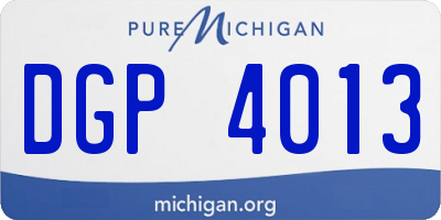 MI license plate DGP4013