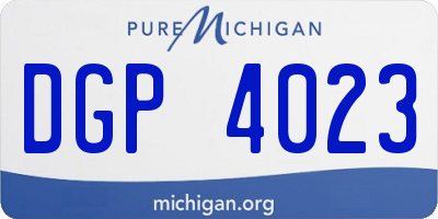 MI license plate DGP4023