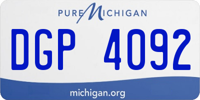 MI license plate DGP4092