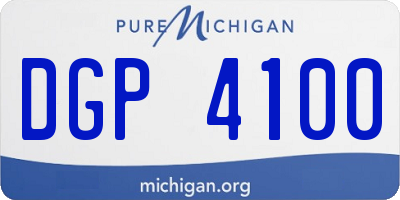 MI license plate DGP4100