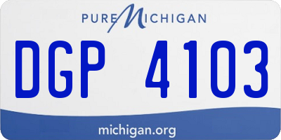 MI license plate DGP4103