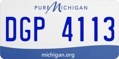 MI license plate DGP4113