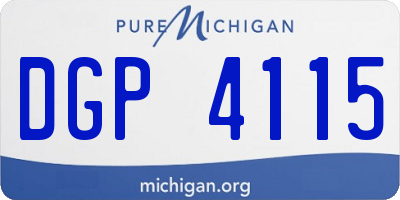 MI license plate DGP4115