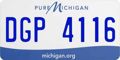 MI license plate DGP4116