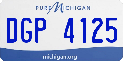 MI license plate DGP4125