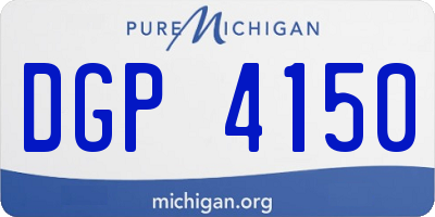 MI license plate DGP4150