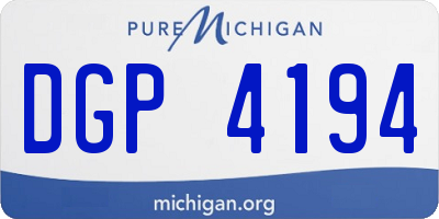 MI license plate DGP4194