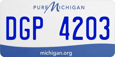 MI license plate DGP4203