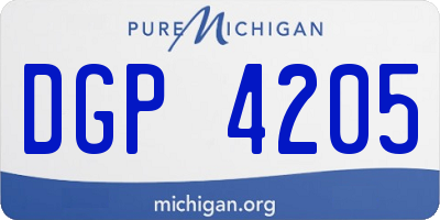 MI license plate DGP4205