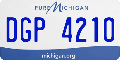 MI license plate DGP4210
