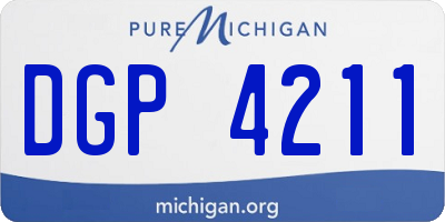 MI license plate DGP4211