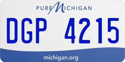 MI license plate DGP4215