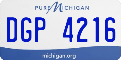 MI license plate DGP4216