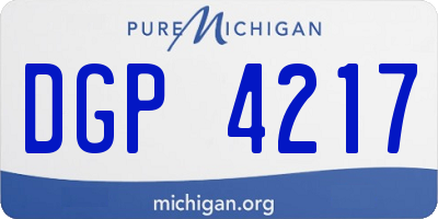 MI license plate DGP4217