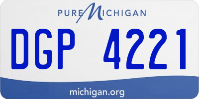 MI license plate DGP4221