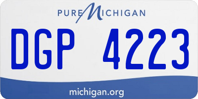 MI license plate DGP4223