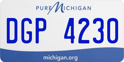 MI license plate DGP4230