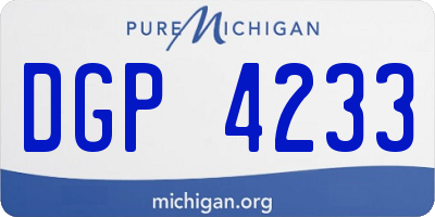 MI license plate DGP4233