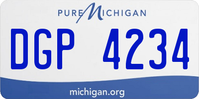 MI license plate DGP4234
