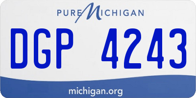 MI license plate DGP4243