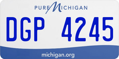 MI license plate DGP4245