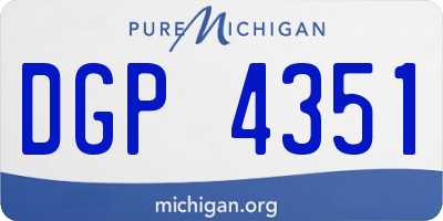 MI license plate DGP4351