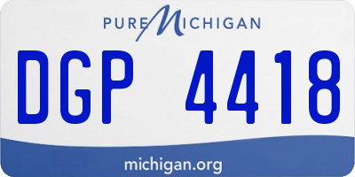 MI license plate DGP4418