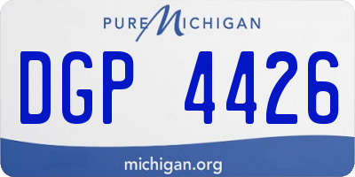 MI license plate DGP4426