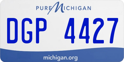 MI license plate DGP4427