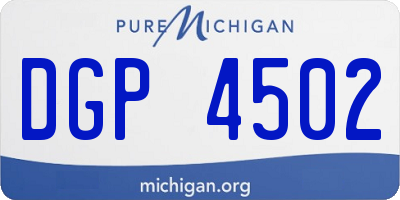 MI license plate DGP4502