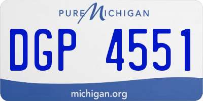 MI license plate DGP4551