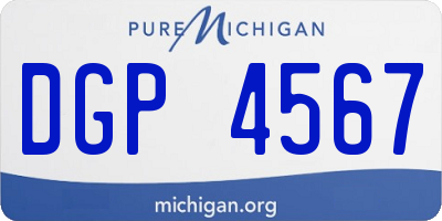 MI license plate DGP4567