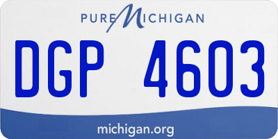 MI license plate DGP4603
