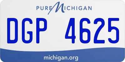 MI license plate DGP4625