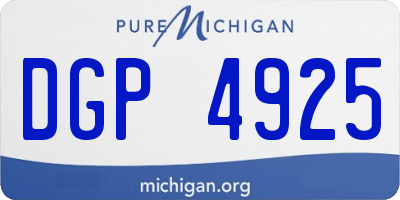 MI license plate DGP4925