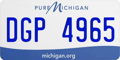 MI license plate DGP4965