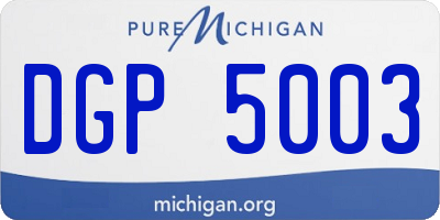 MI license plate DGP5003