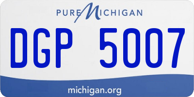 MI license plate DGP5007