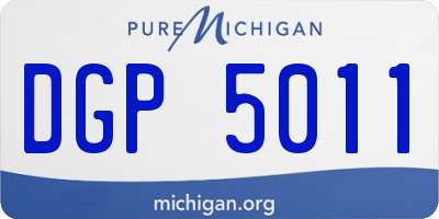 MI license plate DGP5011