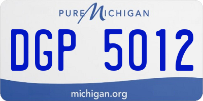 MI license plate DGP5012