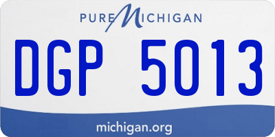 MI license plate DGP5013