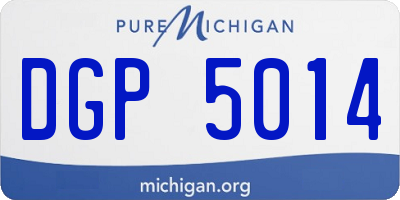 MI license plate DGP5014
