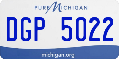 MI license plate DGP5022