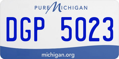 MI license plate DGP5023